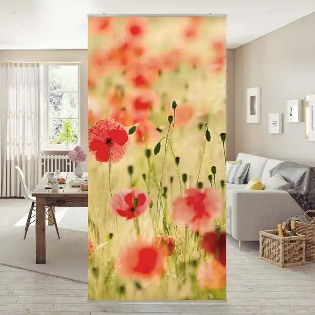 Geprüft Summer Poppies Raumteiler