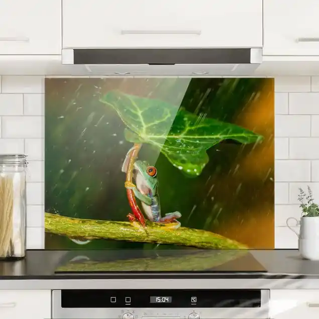 Markenware Ein Frosch im Regen Spritzschutz