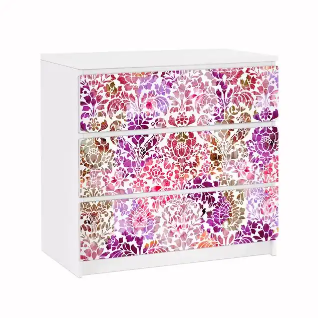 Sonderaktion Sommerbarock Möbelfolie für IKEA Malm Kommode 3 Schubladen