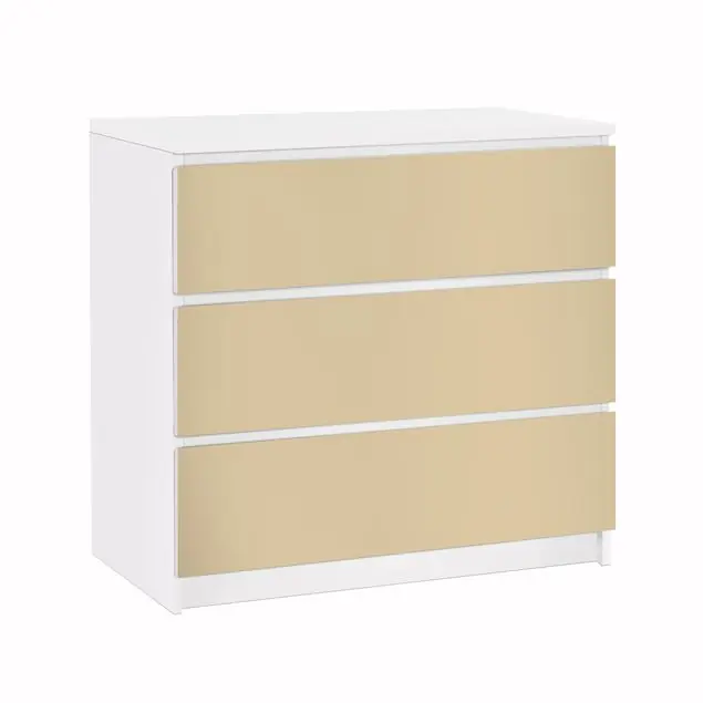 Colour Light Brown Möbelfolie für IKEA Malm Kommode 3 Schubladen Neue Ware