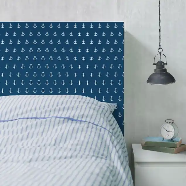 Direktkauf Monogram Anker Muster blau weiss Möbelfolie