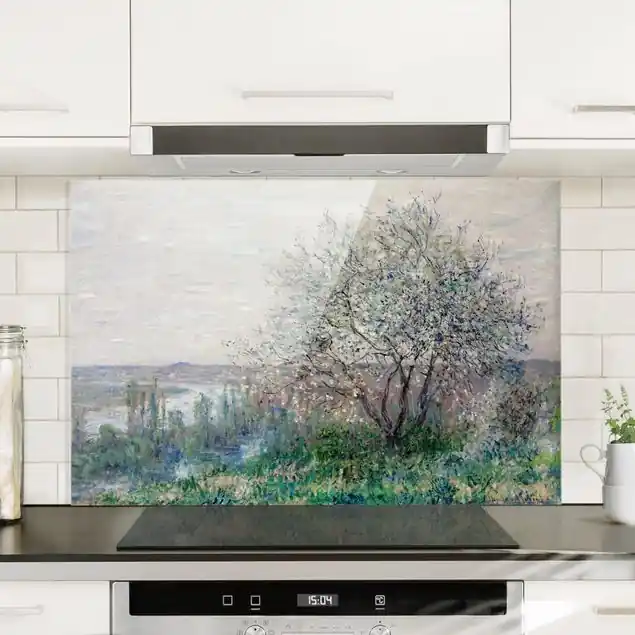 Echt Claude Monet - Frühlingsstimmung Glas Spritzschutz - Querformat 3:2