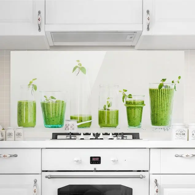 Grüne Smoothie Kollektion Glas Spritzschutz - Querformat 2:1 Ausverkauf