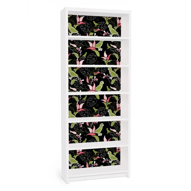 Papagei Ornament Möbelfolie für IKEA Billy Regal Preisknaller
