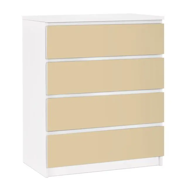 Colour Light Brown Möbelfolie für IKEA Malm Kommode 4 Schubladen Top-Angebot