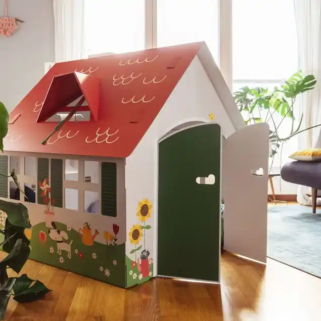 Preiswert Spielhaus Gartenhaus FOLDZILLA Spielhaus Pappe XXL