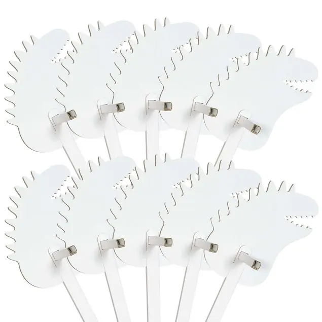 Direkt Vom Hersteller 10er Set Stegosaurus weiß zum Bemalen/Bekleben                               FOLDZILLA Steckenpferd