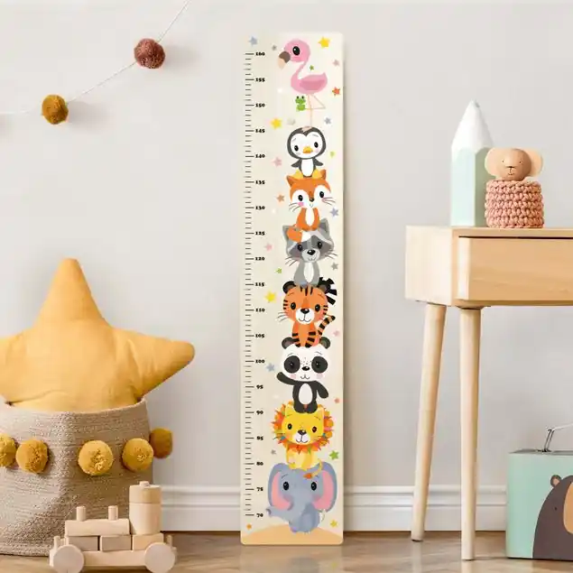 Elefant Löwe Panda Tiger und Co Kindermesslatte Holz Knallerangebot