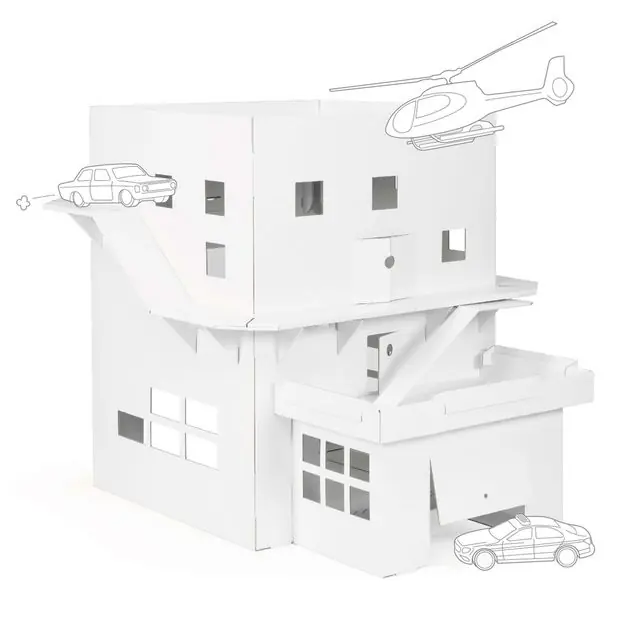 Nur Für Kurze Zeit 3 in 1 Spielhaus weiß zum Bemalen und Bekleben FOLDZILLA 3 in 1 Spielhaus XXL