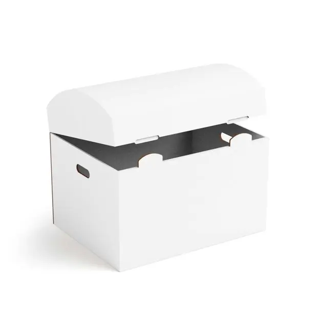 Super-Preis Schatztruhe weiß zum Bemalen/Bekleben FOLDZILLA Schatztruhe Pappe