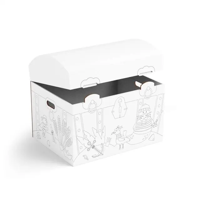Piratenkiste zum Ausmalen FOLDZILLA Schatztruhe Pappe Neue Kollektion