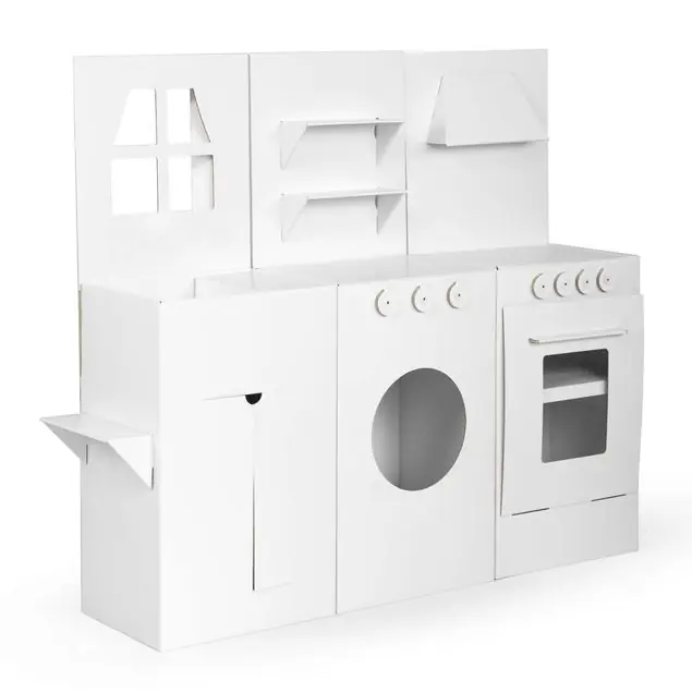 Angebot Kinderküche Set weiß zum Bemalen und Bekleben FOLDZILLA Kinderküche