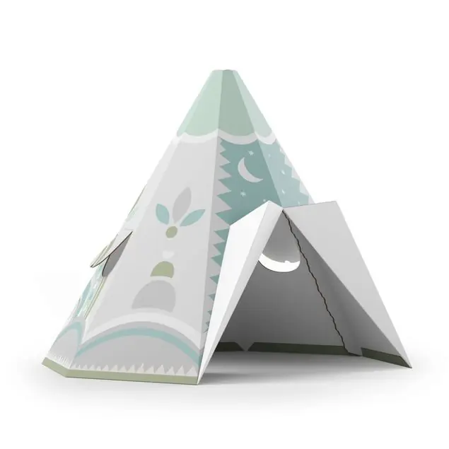 Sale Tipi Ethno Muster Türkis FOLDZILLA Tipi Pappe XXL