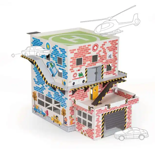 Super-Preis Feuerwehr, Polizei & Krankenhaus FOLDZILLA 3 in 1 Spielhaus