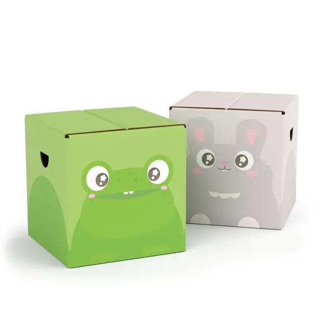 Happy Frosch & Hase FOLDZILLA 2-teiliges Kinderhocker Set Pappe Angebot