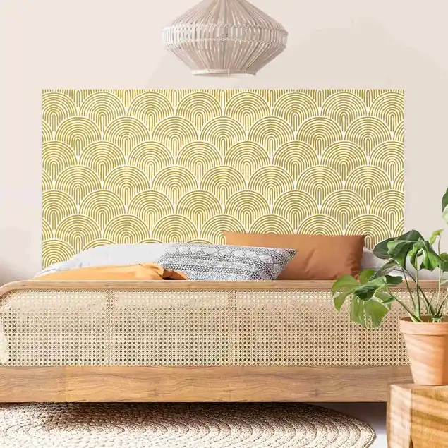 Boho Bogen Muster Gelb Kopfteil Bett Preisreduziert