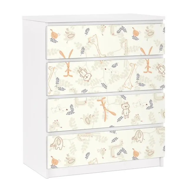 Pastel Plushies Möbelfolie für IKEA Malm Kommode 4 Schubladen Online Kaufen