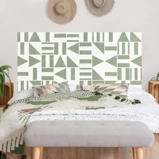 Top-Preis Fliesen mit geometrischen Formen Grün Shabby Kopfteil Bett