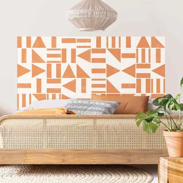 Top-Seller Fliesen mit geometrischen Formen Apricot Shabby Kopfteil Bett