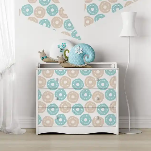 Modernes Pastell Muster hellblau rose Möbelfolie Bestpreis