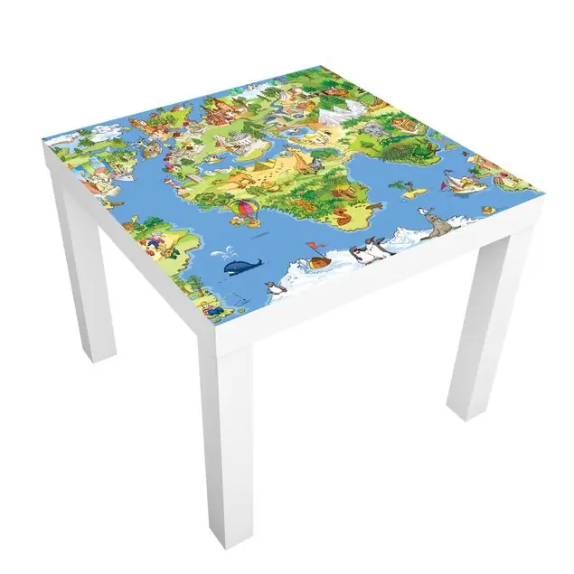 Great And Funny Worldmap Möbelfolie für IKEA Lack Tisch 55 x 55 cm Mega-Angebot