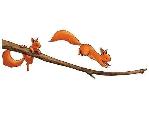 Einhörnchen auf dem Ast Fensteraufkleber Günstig