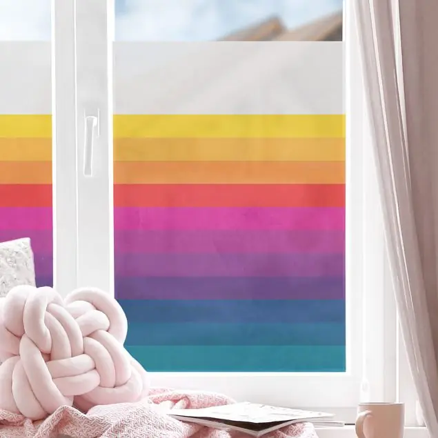 Must-Have Retro Regenbogen Streifen Fensterfolie