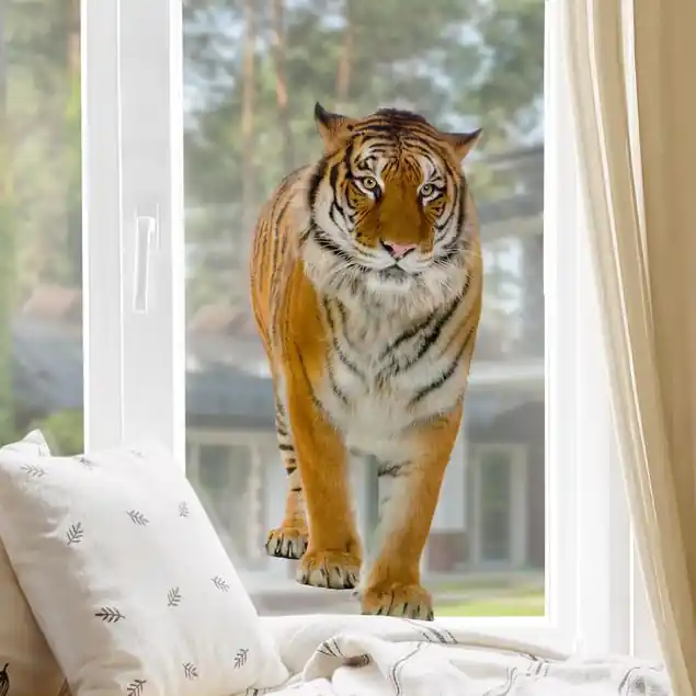 Kostenloser Rückversand Bengalischer Tiger Fensteraufkleber