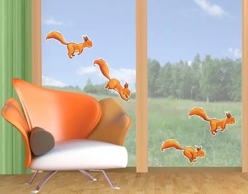 Markenprodukt Einhörnchen-Parade Fensteraufkleber