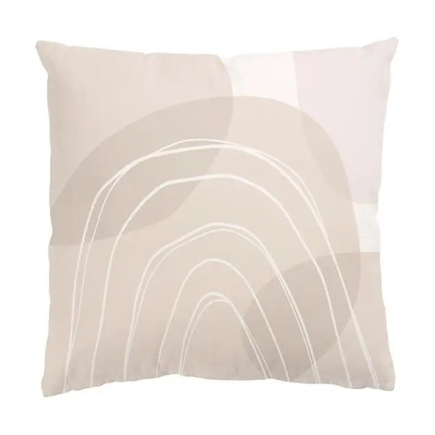 Große Kreisformen im Regenbogen - beige Dekokissen – Canvas Sale