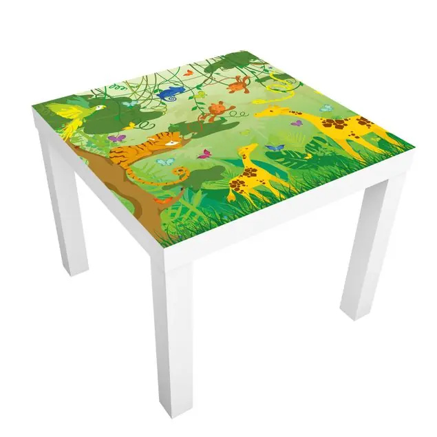 No.IS87 Dschungelspiel Möbelfolie für IKEA Lack Tisch 55 x 55 cm Preis Gesenkt
