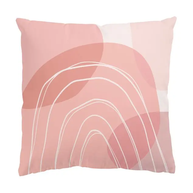 Top-Preis Große Kreisformen im Regenbogen - rosa Dekokissen – Canvas
