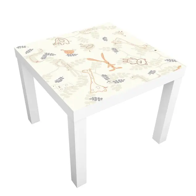 Letzte Chance Pastel Plushies Möbelfolie für IKEA Lack Tisch 55 x 55 cm