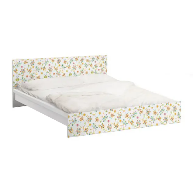 Aktuell Schmetterling Illustrationen Möbelfolie für IKEA Malm Bett 180 cm Breite