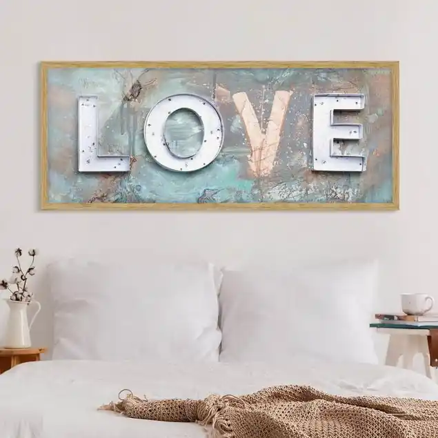 Echt Streetart Love Bild mit Rahmen