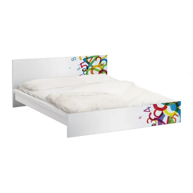 Kostenloser Versand Colourful Numbers Möbelfolie für IKEA Malm Bett 140 cm Breite