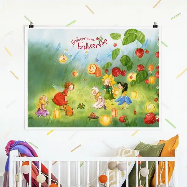Expressversand Erdbeerinchen Erdbeerfee - Laternen Poster - Querformat