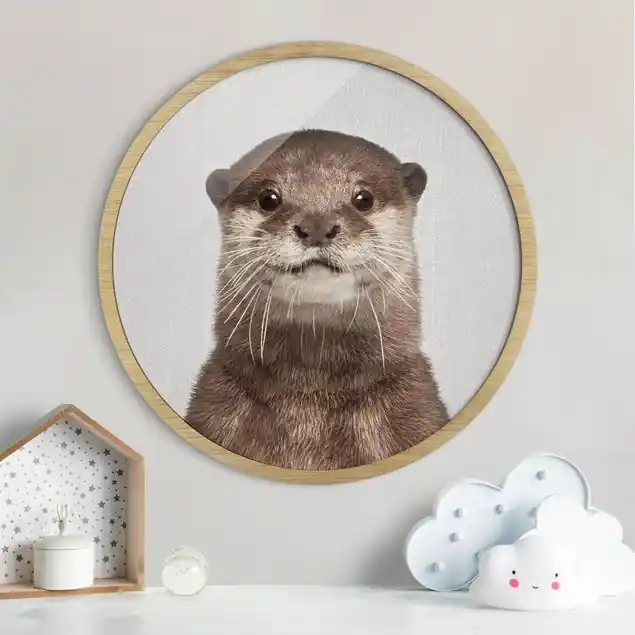 Bestpreis Otter Oswald Rundes Bild mit Rahmen