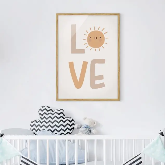 Boho Love Sunshine Bild mit Rahmen Knallerangebot