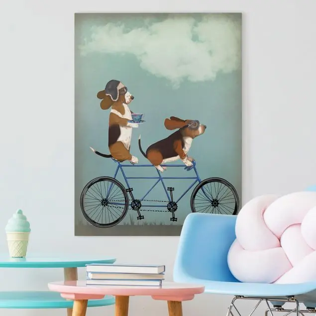 Sale Radtour - Bassets Tandem Leinwandbild – Canvas