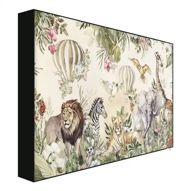 Bestpreis Aquarell Savannen Tiere Akustik-Wechselbild