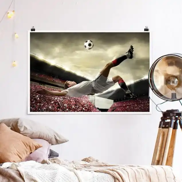 Fußball Action Poster - Querformat Wochenendangebot