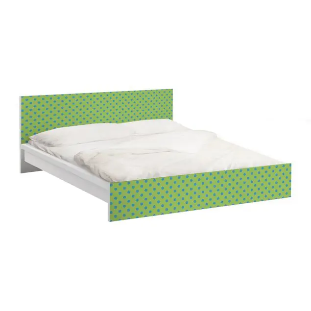 No.DS92 Punktdesign Girly Grün Möbelfolie für IKEA Malm Bett 140 cm Breite Aktuell