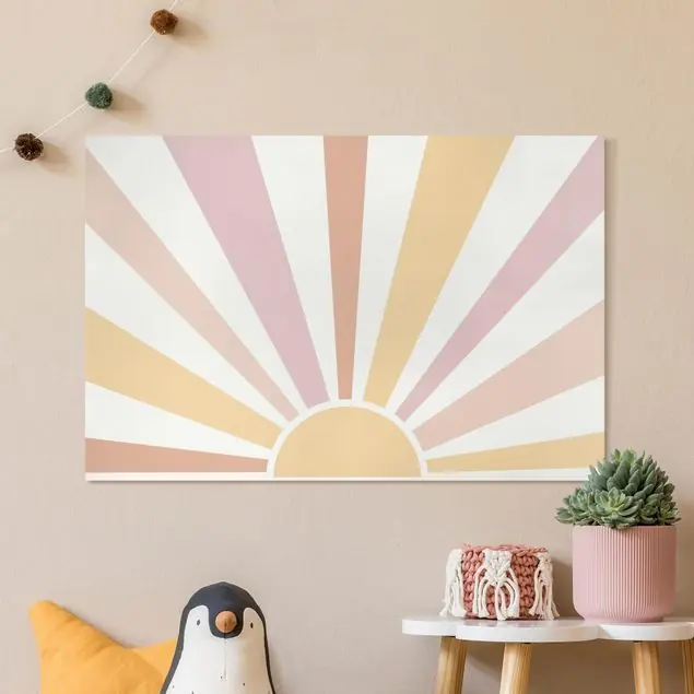 Boho Sonne Pastell Beige Leinwandbild – Canvas Solange Der Vorrat Reicht