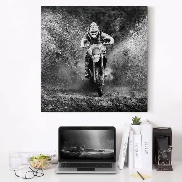 Motocross im Schlamm Leinwandbild – Canvas Neue Ware