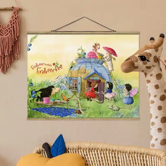 Sonderangebot Erdbeerinchen Erdbeerfee - Bei Heidi Stoffbild - Querformat