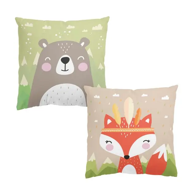 Geprüft Fuchs Bär Duo Dekokissen – Canvas