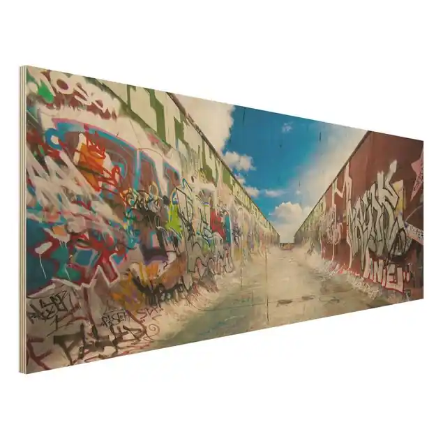 Kracherpreis Skate Graffiti Holzbild - Panorama