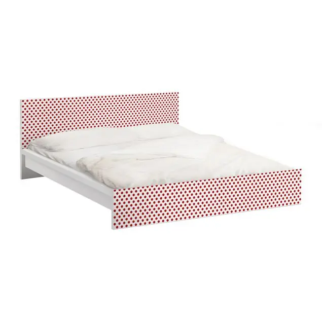 No.DS92 Punktdesign Girly Weiß Möbelfolie für IKEA Malm Bett 160 cm Breite Rabatt