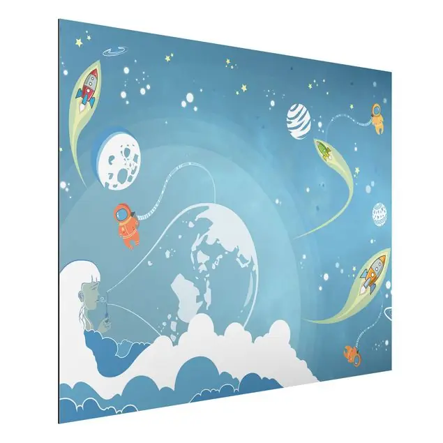 Buntes Weltraumtreiben Alu-Dibond Bild - Querformat 4:3 Jetzt Kaufen